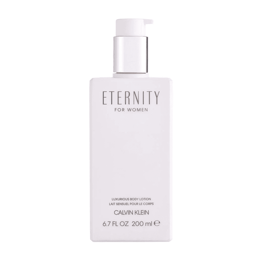 Calvin Klein Eternity for Women Body Lotion 6.7 OZ bottle on a neutral background