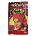 A vibrant red Calypso large satin bonnet for hair protection and nighttime use.