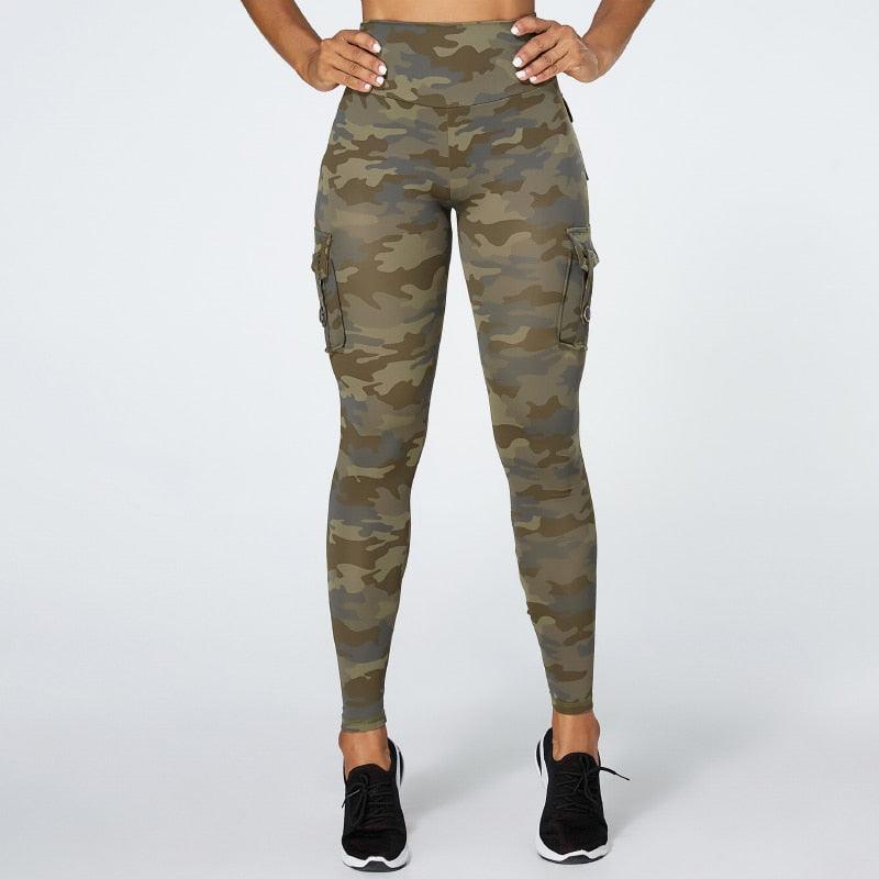 Women's Camouflage Yoga Leggings with Pockets High-Waist Gym Pants
