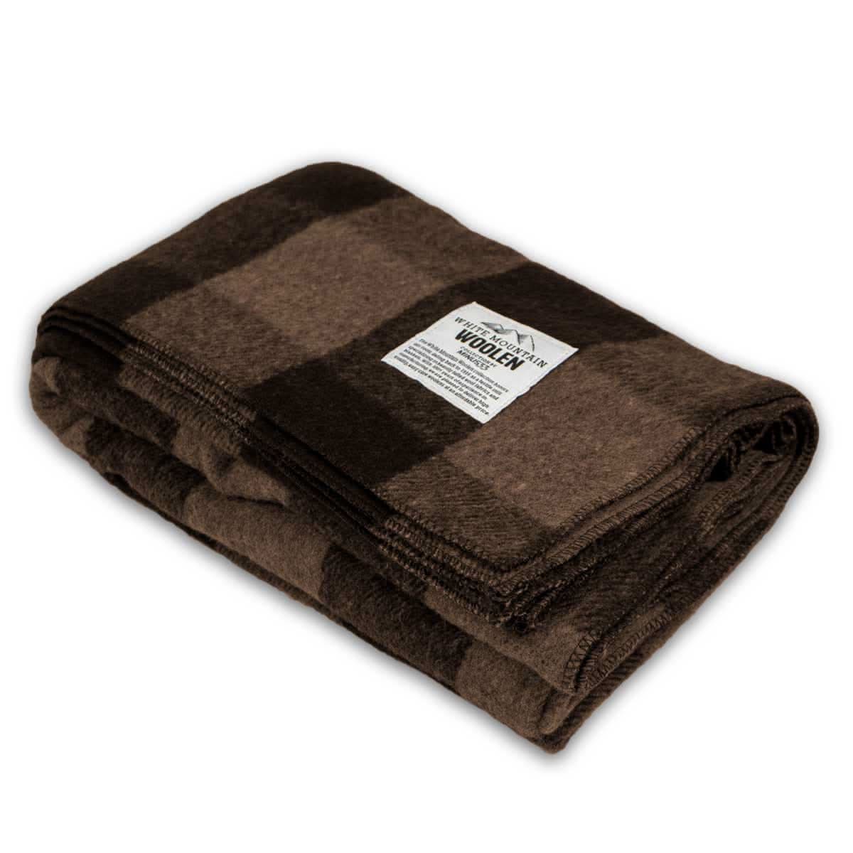 Classic Buffalo Plaid Wool Camp Blanket for Outdoor and Home