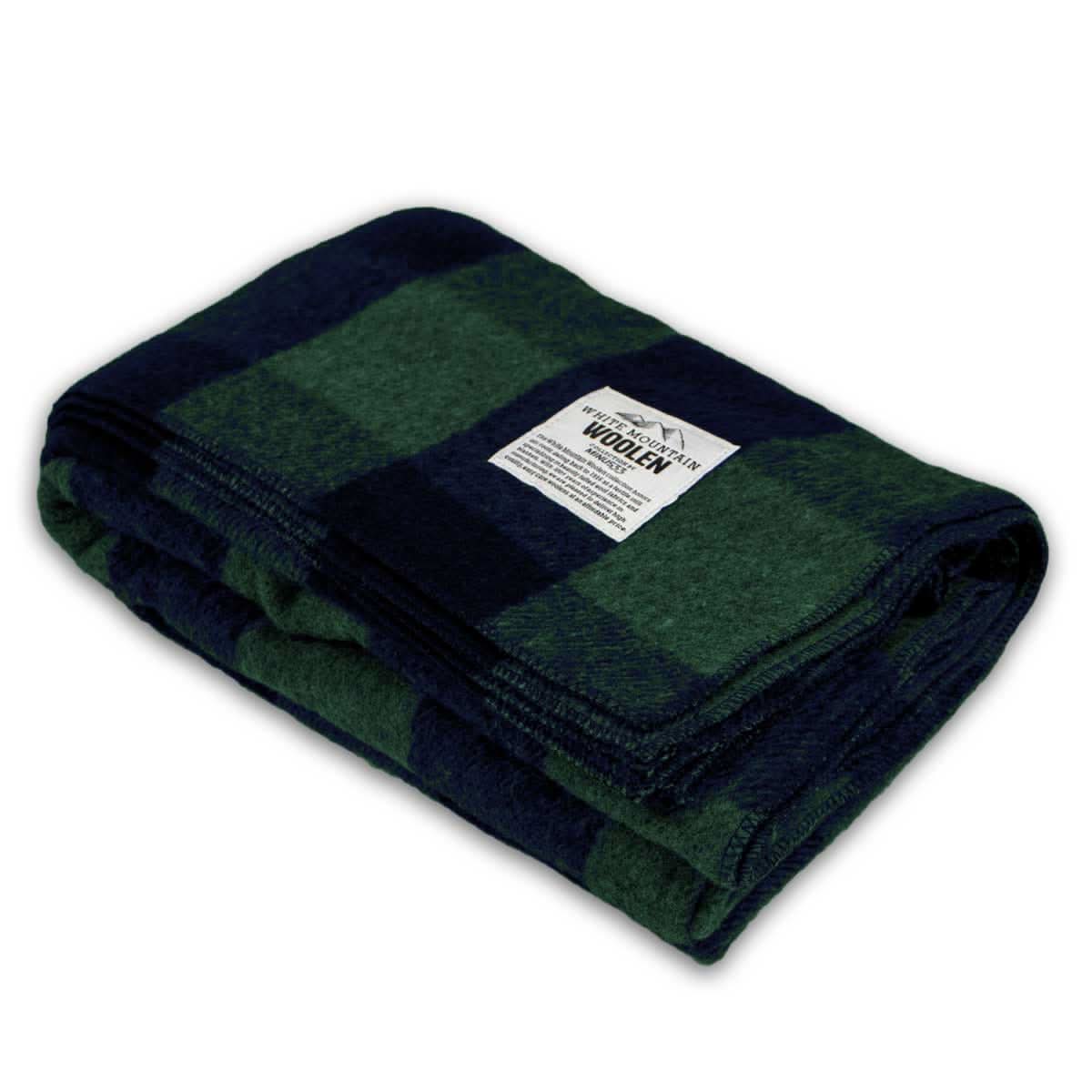 Classic Buffalo Plaid Wool Camp Blanket for Outdoor and Home