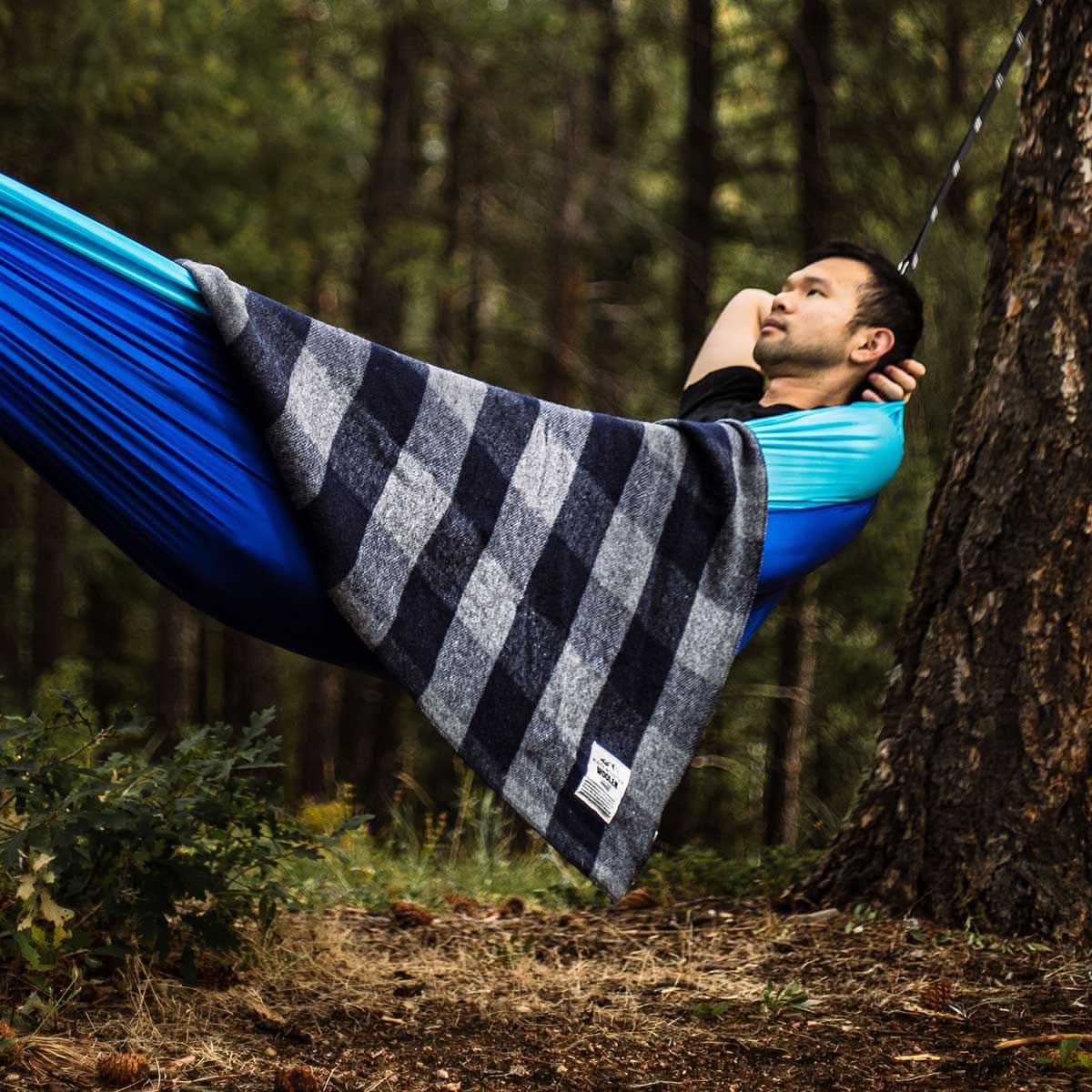 Classic Buffalo Plaid Wool Camp Blanket for Outdoor and Home