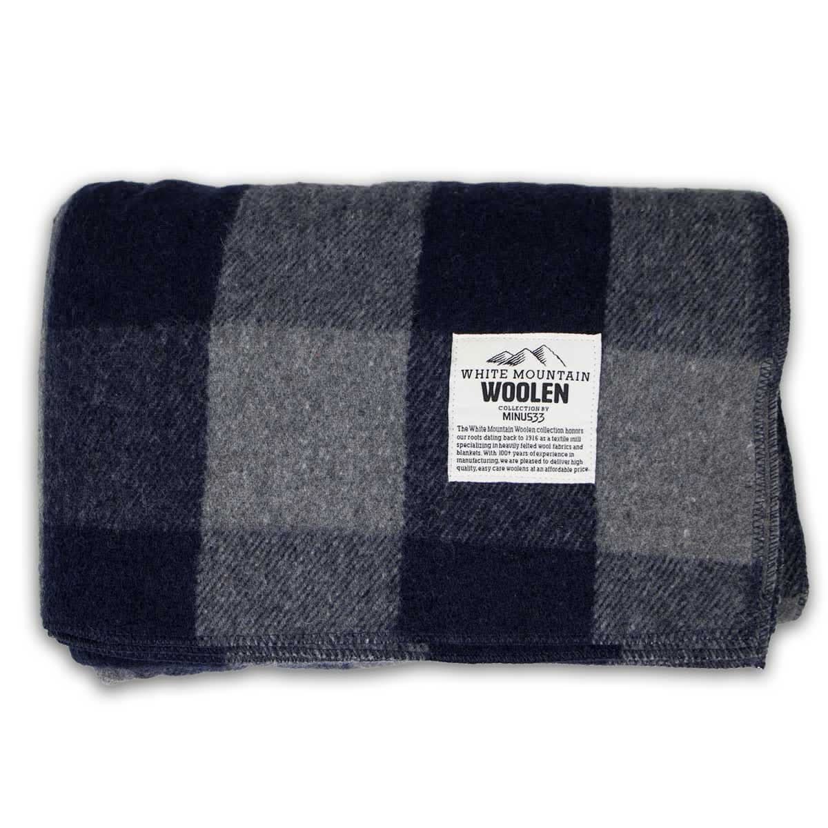Classic Buffalo Plaid Wool Camp Blanket for Outdoor and Home