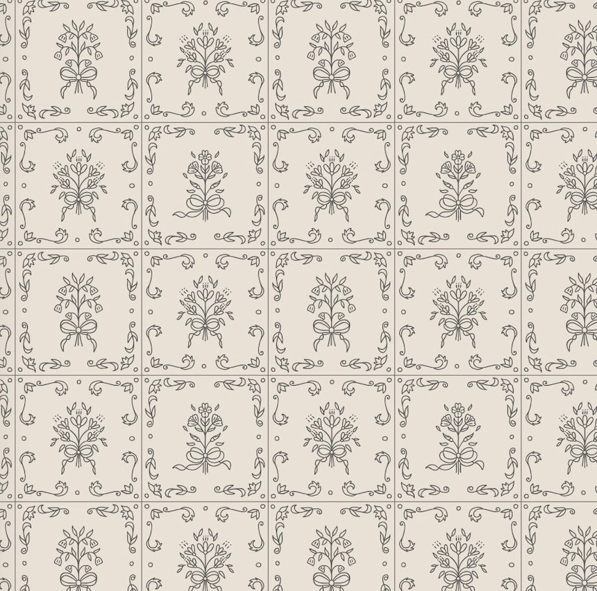 Wrenna Floral Removable Wallpaper in Off-White and Dusty-Rose