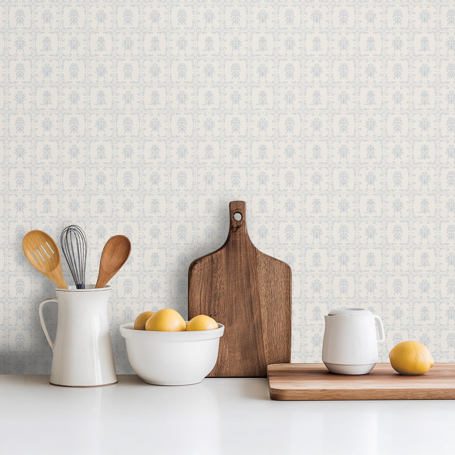 Wrenna Floral Removable Wallpaper in Off-White and Dusty-Rose