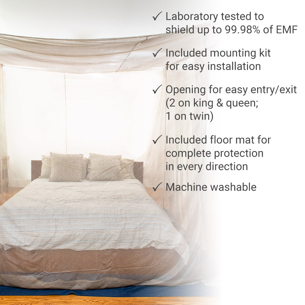 Faraday Bed Canopy with EMF Radiation Protection Shielding - Image 8
