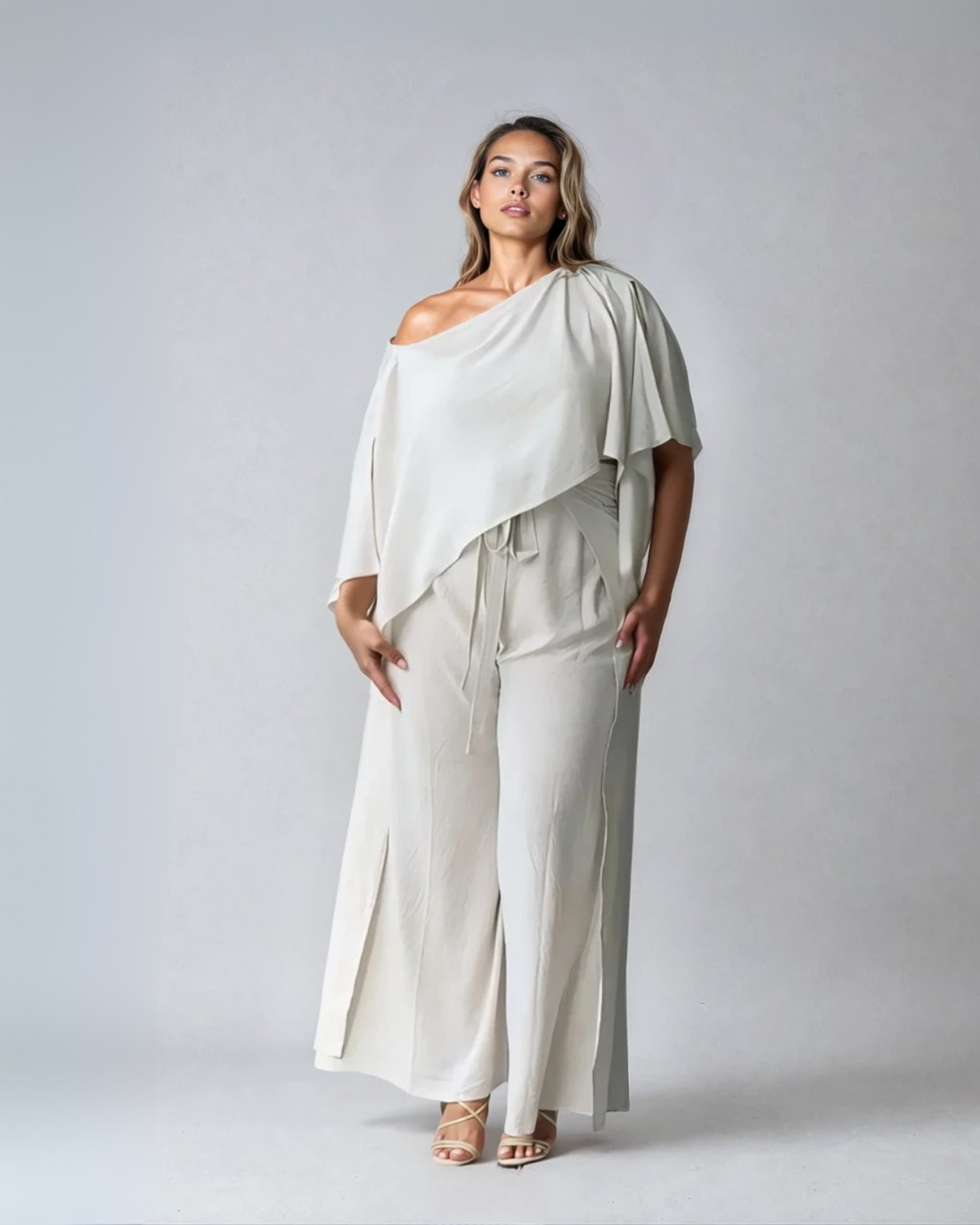 Women's Linen Cape Top Flowy Layering Blouse - Image 4