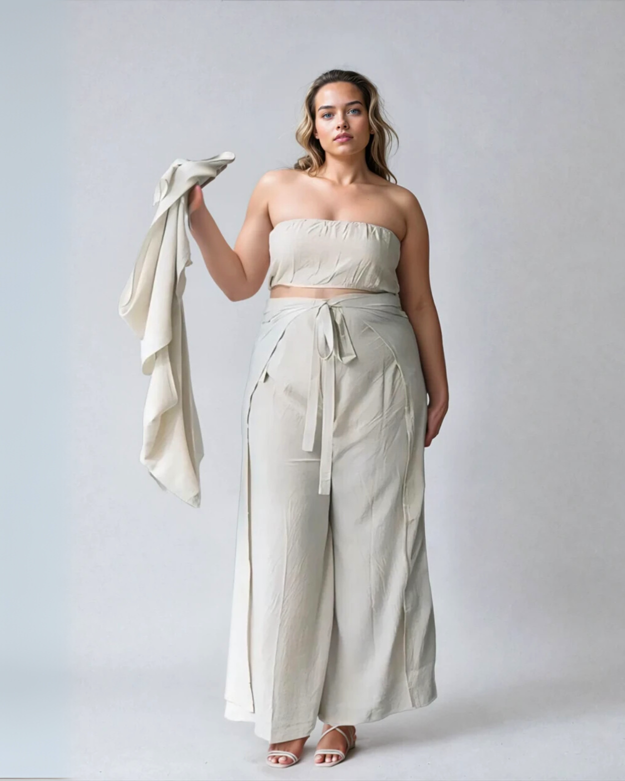 Women's Linen Cape Top Flowy Layering Blouse - Image 5