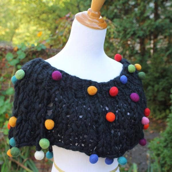 CaPowl Knit Cowl DIY Knitting Kit for Beginners - Black/Multi
