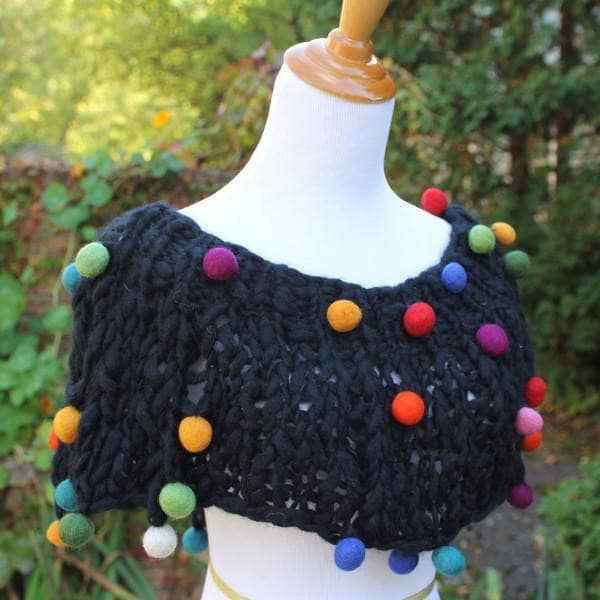 CaPowl Knit Cowl and Poncho Pattern Kit with Thick and Thin Yarn