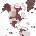 3D Wooden World Map in Cappuccino – Minimalist Travel Wall Art