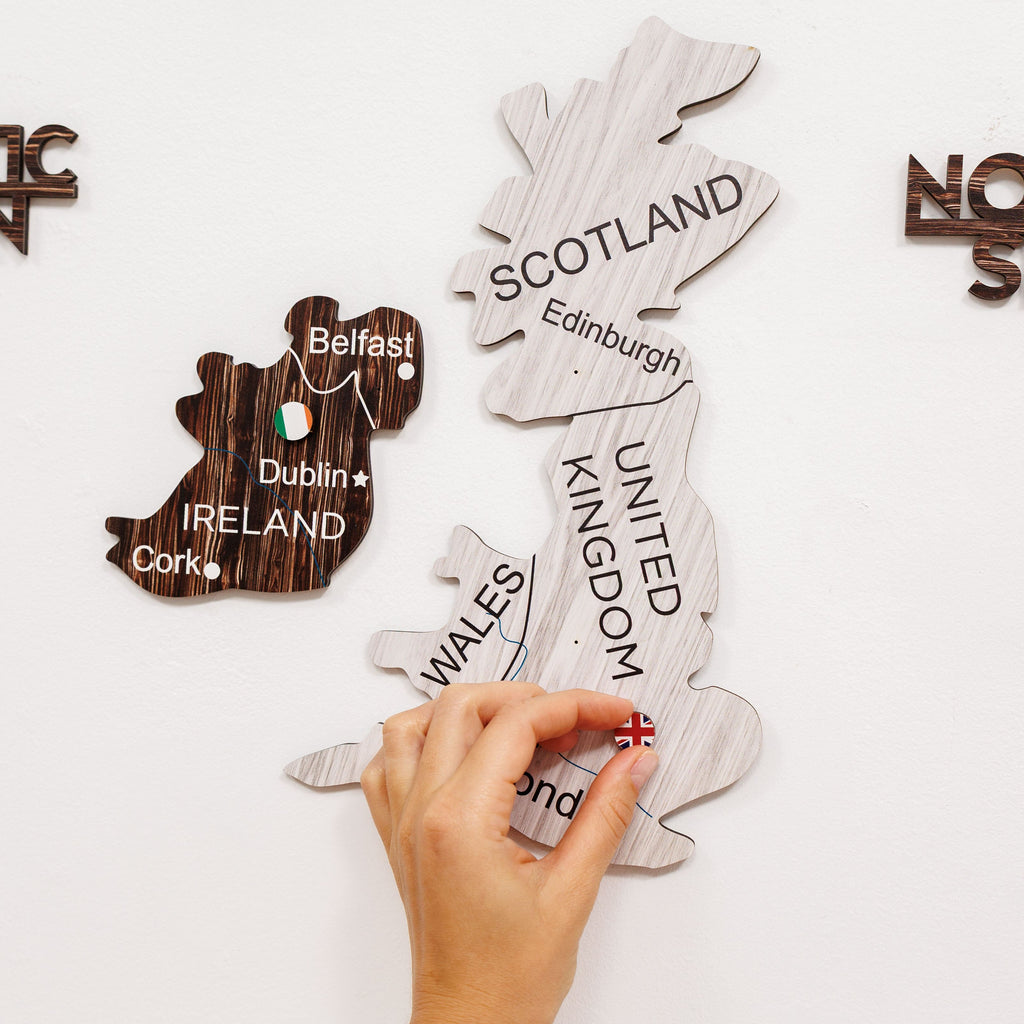 3D Europe Wooden Map Cappuccino Minimalist Scandinavian Decor
