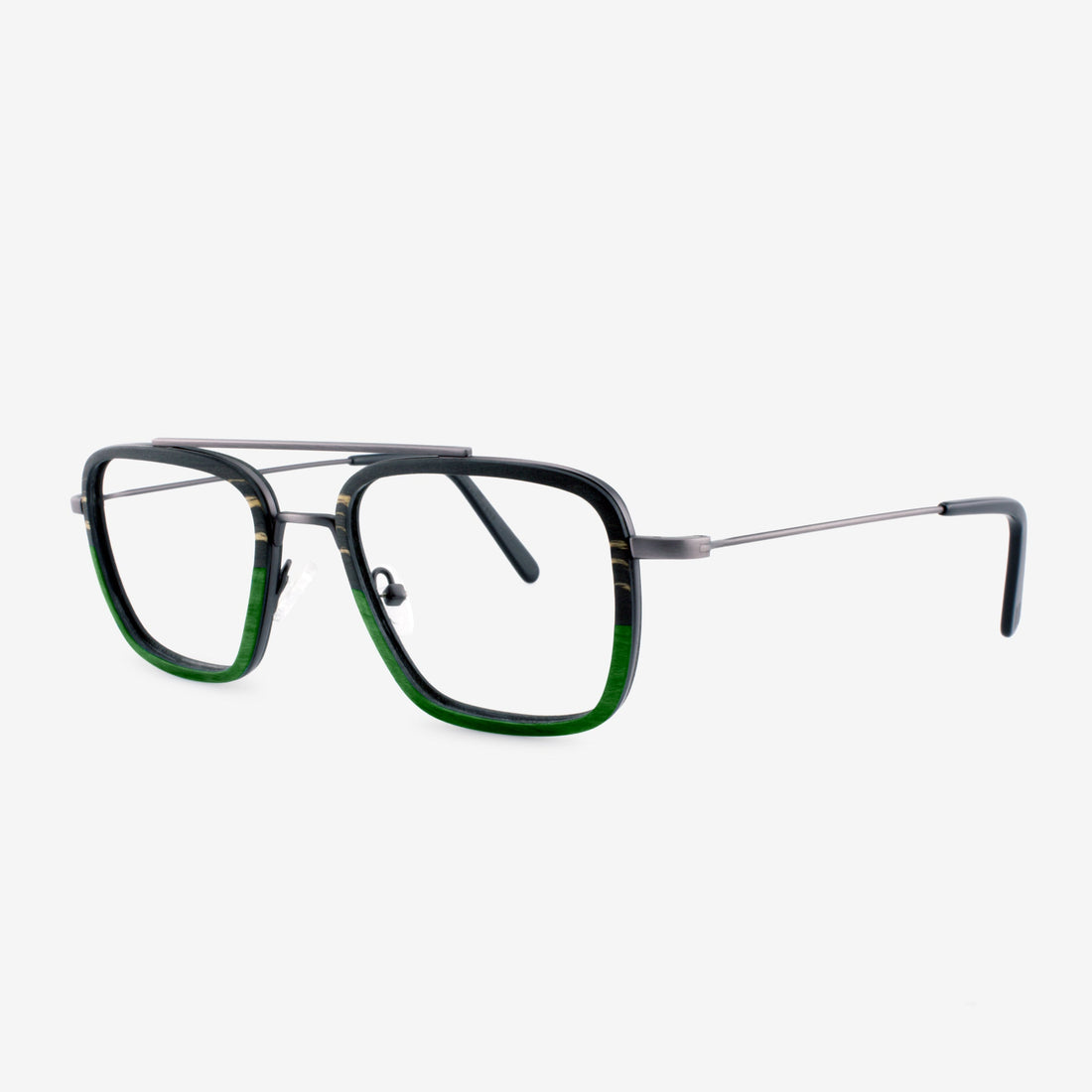 Captiva Aviator Eyeglasses with Wood Rim and Metal Frame