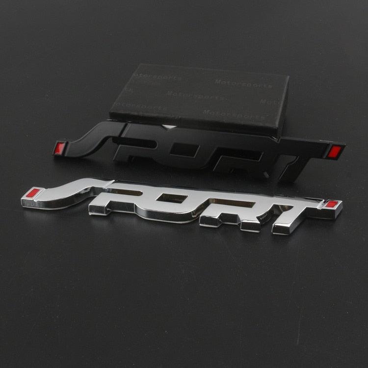 3D Chrome Black Sport Metal Emblem Badge Sticker for Car Trunk