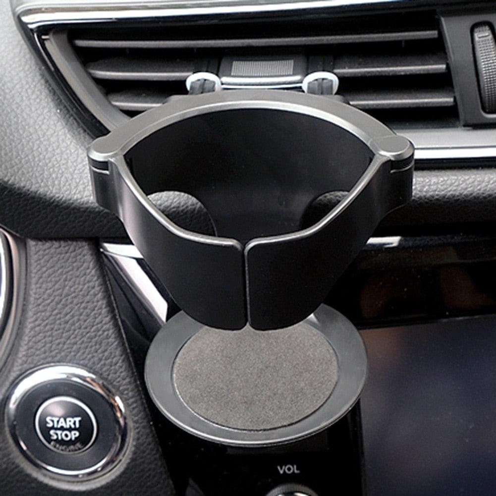 Minimalist Adjustable Car Air Vent Cup Holder in Matte Black