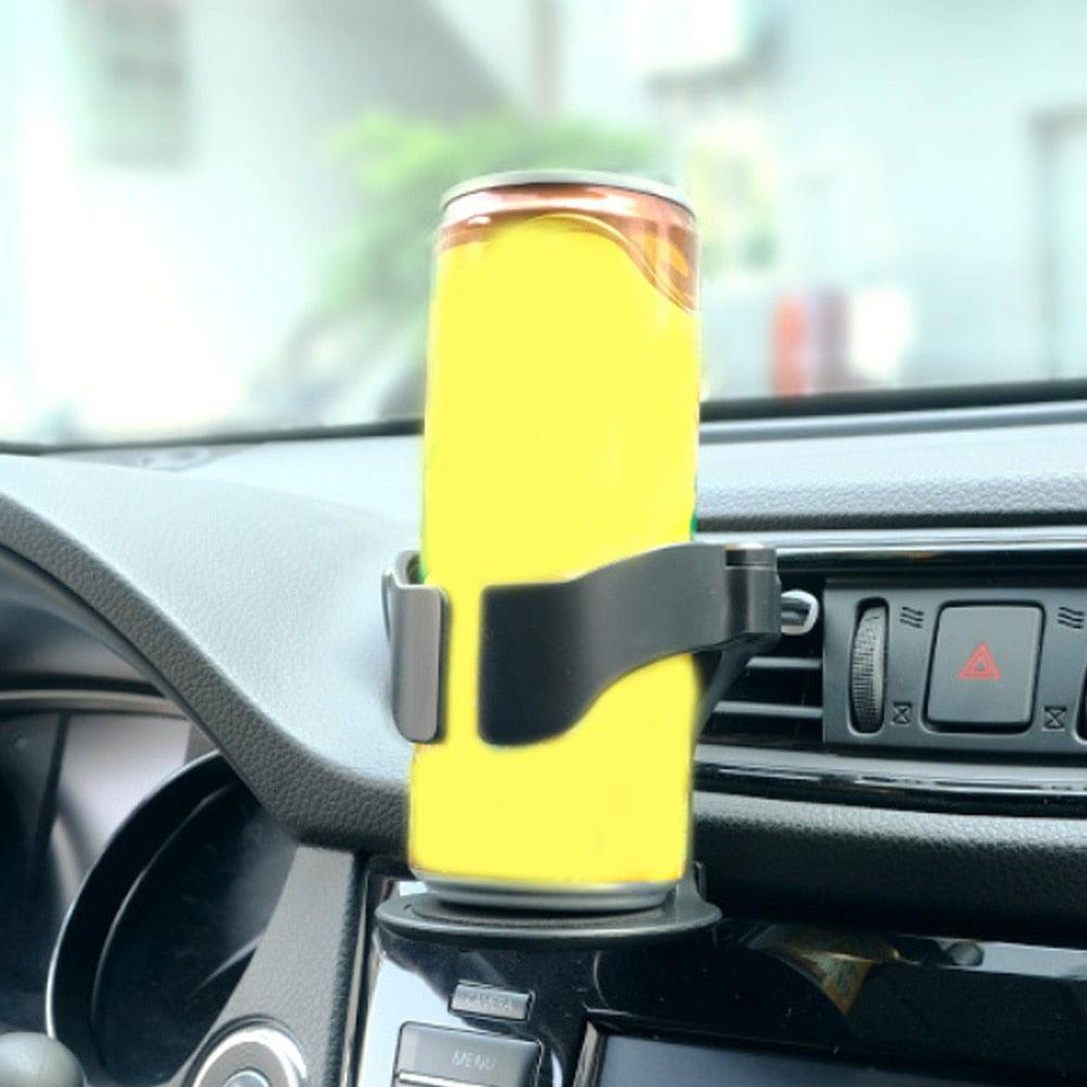 Minimalist Adjustable Car Air Vent Cup Holder in Matte Black