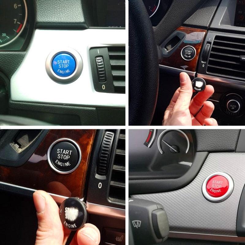 Car Engine Start Stop Button Cover Decorative Ignition Switch Trim