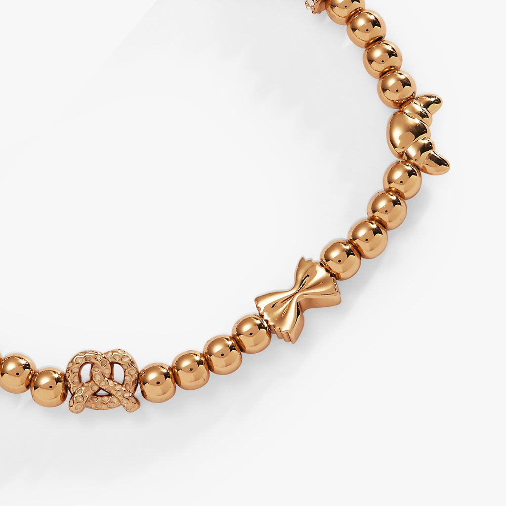 Carbs are My Love Language Beaded Stretch Bracelet with Charms