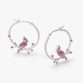 Cardinal Reversible Hoop Earrings with Ruby and Clear Crystal Accents