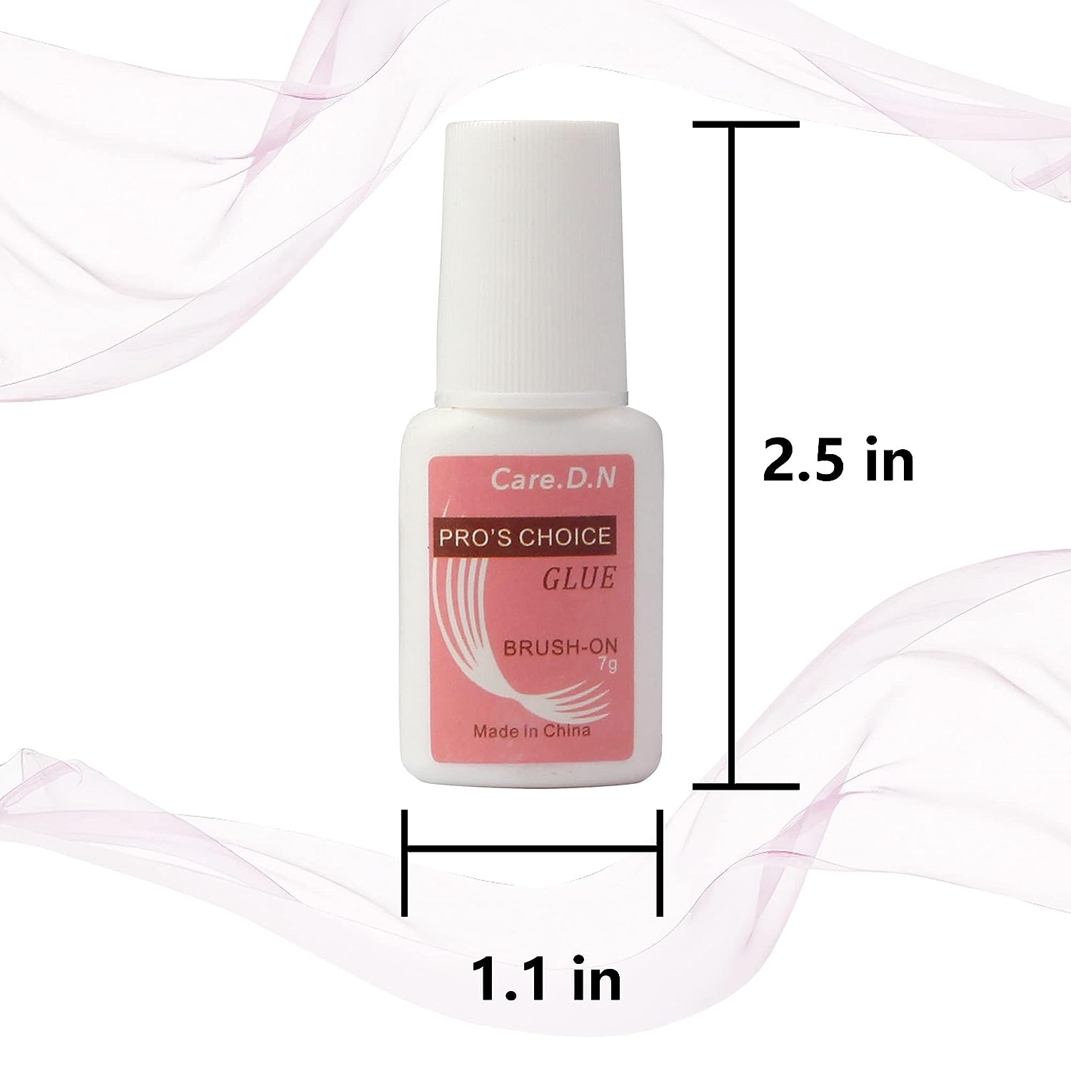 Care.D.N brush-on nail glue bottle used for applying artificial nails and rhinestones.
