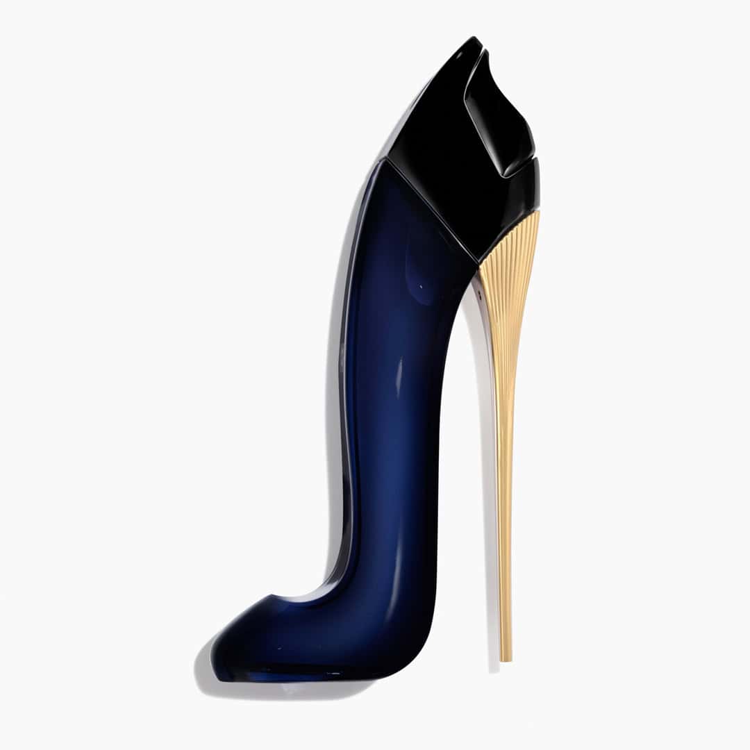 Bottle of Carolina Herrera Good Girl Eau de Parfum in the shape of a stiletto shoe