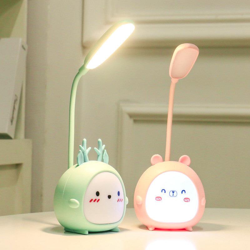 Cute Cartoon LED Desk Lamp: USB Rechargeable Eye Protection