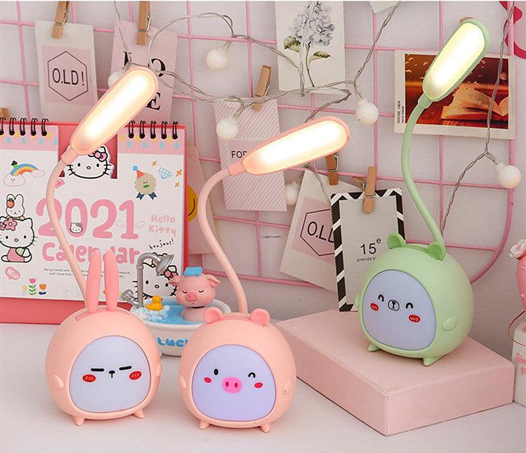 Cute Cartoon LED Desk Lamp: USB Rechargeable Eye Protection