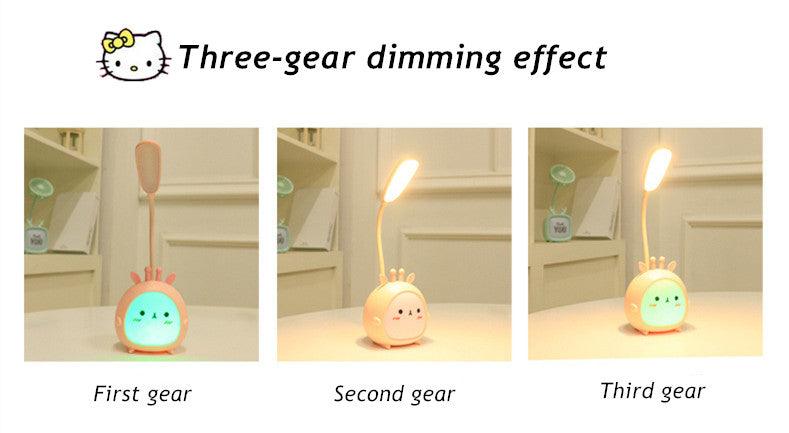 Cute Cartoon LED Desk Lamp: USB Rechargeable Eye Protection