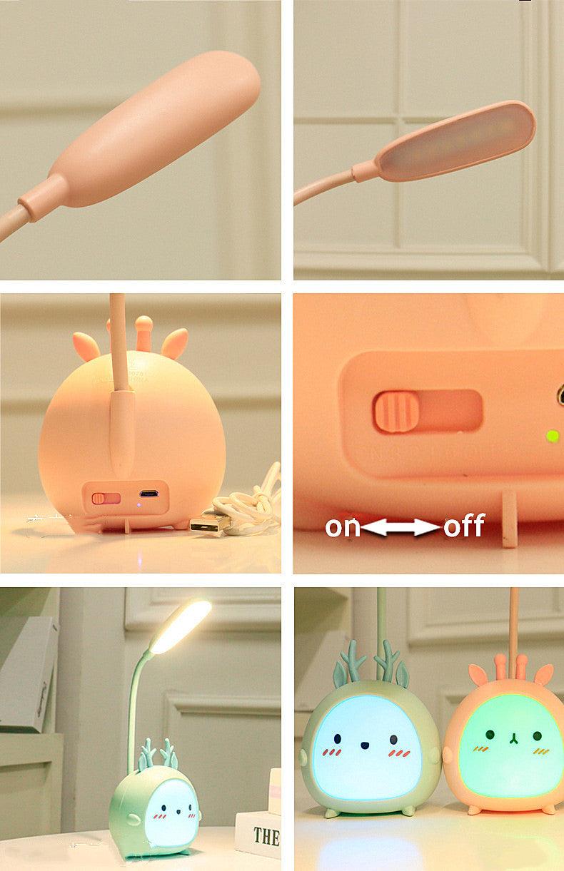 Cute Cartoon LED Desk Lamp: USB Rechargeable Eye Protection