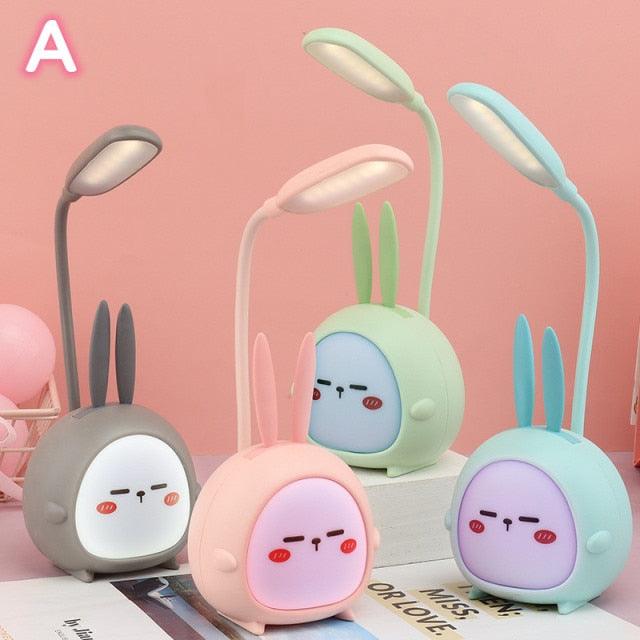 Cute Cartoon LED Desk Lamp: USB Rechargeable Eye Protection