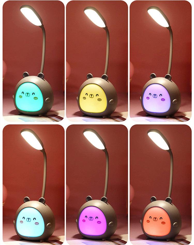 Cute Cartoon LED Desk Lamp: USB Rechargeable Eye Protection