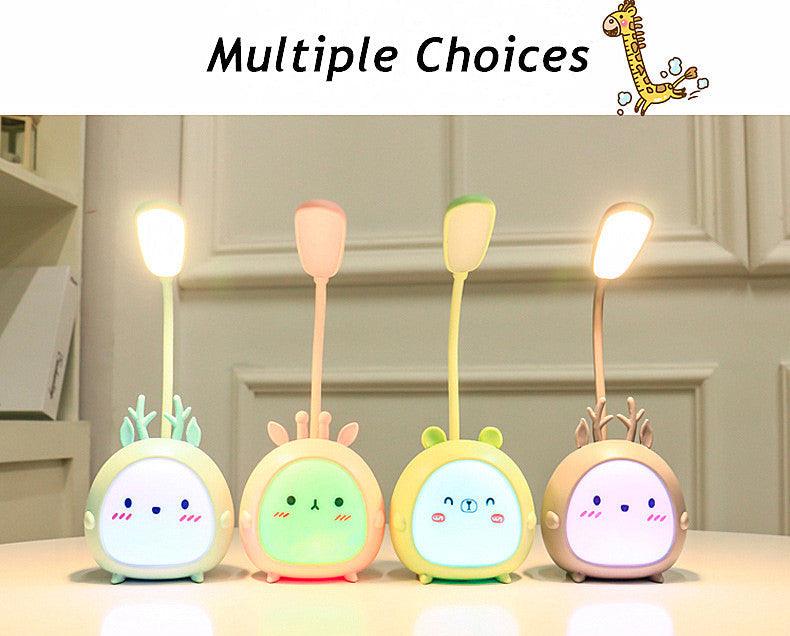 Cute Cartoon LED Desk Lamp: USB Rechargeable Eye Protection