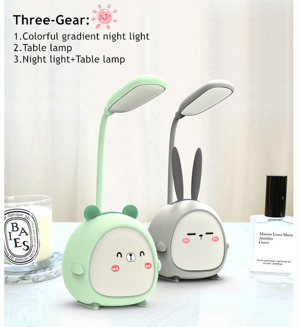 Cute Cartoon LED Desk Lamp: USB Rechargeable Eye Protection