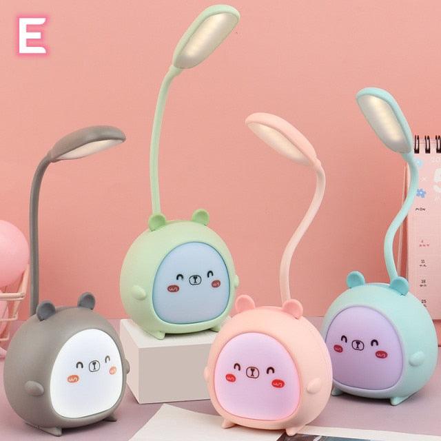 Cute Cartoon LED Desk Lamp: USB Rechargeable Eye Protection
