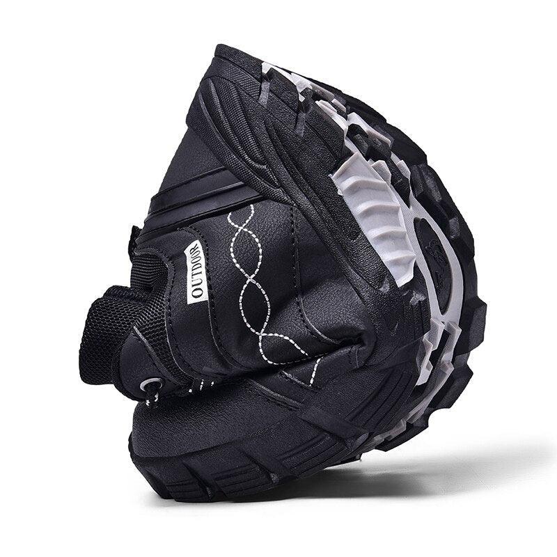 Mens Leather Low Cut Outdoor Walking Shoes Lightweight Sport Boots
