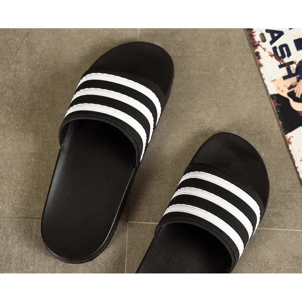 Unisex Striped Summer Slides Lightweight Casual Beach Sandals