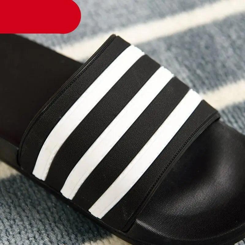 Unisex Striped Summer Slides Lightweight Casual Beach Sandals