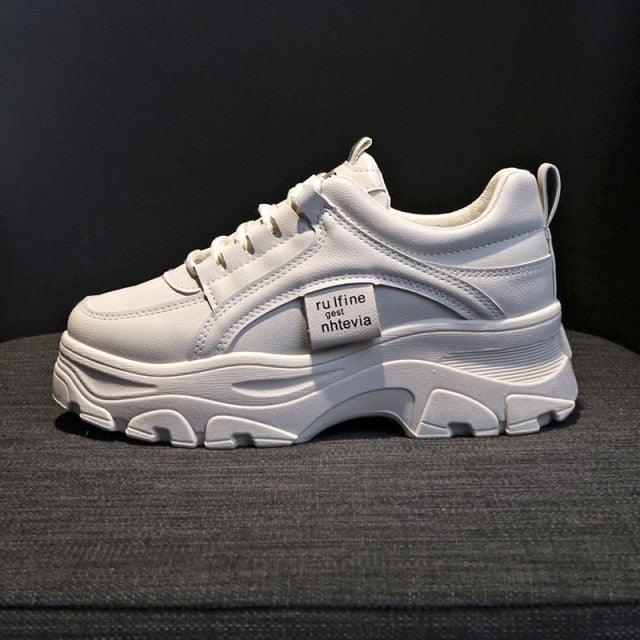 Women's Chunky Platform Winter Sneakers with Rainbow Detail