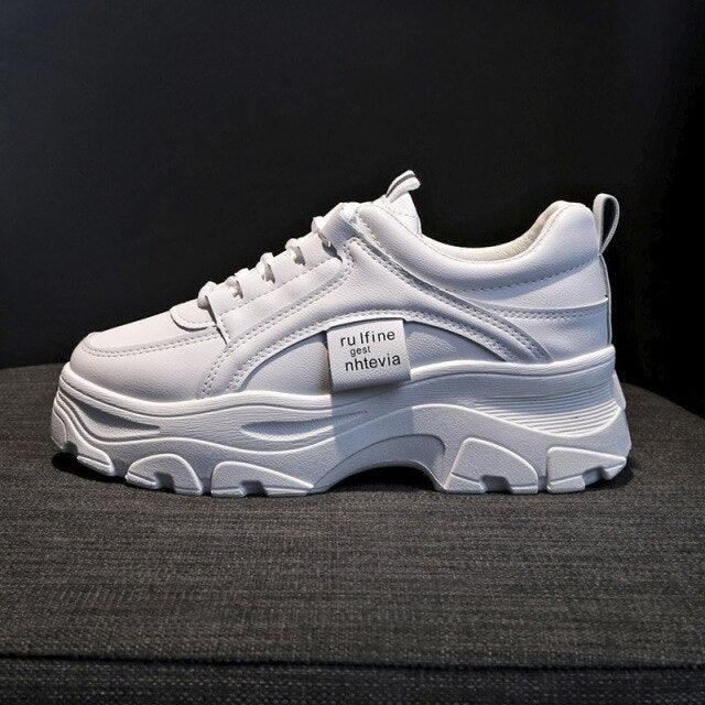 Women's Chunky Platform Winter Sneakers with Rainbow Detail
