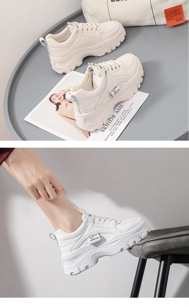 Women's Chunky Platform Winter Sneakers with Rainbow Detail