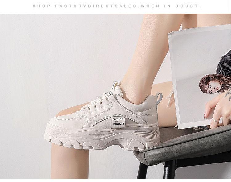 Women's Chunky Platform Winter Sneakers with Rainbow Detail