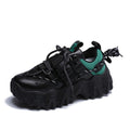 Blue Platform Sneakers Women Casual Lace Up Walking Shoes
