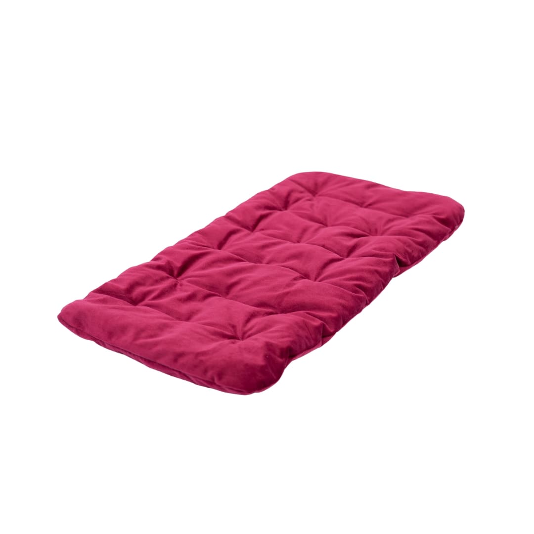 A soft burgundy sleeping cat pillow designed to provide comfort and boundary for feline pets