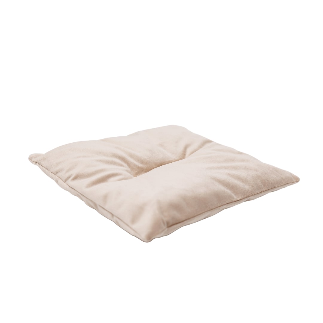 Beige cat cushion pillow designed for hexagon cat shelves in a modern home interior