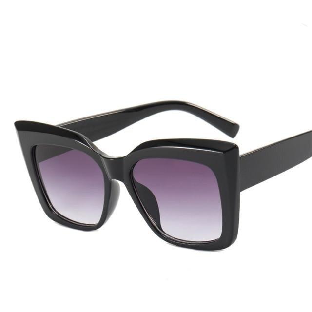 Oversized Square Cat Eye Sunglasses for Women Retro Thick Frame