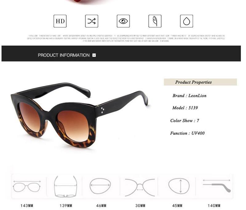 Oversized Vintage Cat Eye Polarized Sunglasses for Women