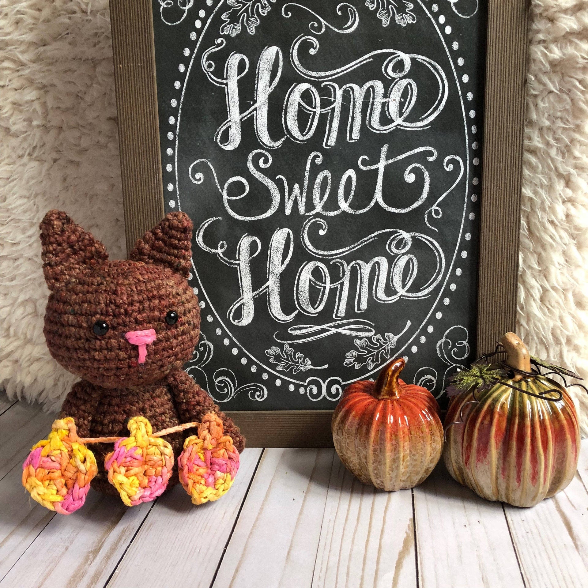 Maple the Fall Leaf Cat Amigurumi Crochet Pattern - Cottagecore