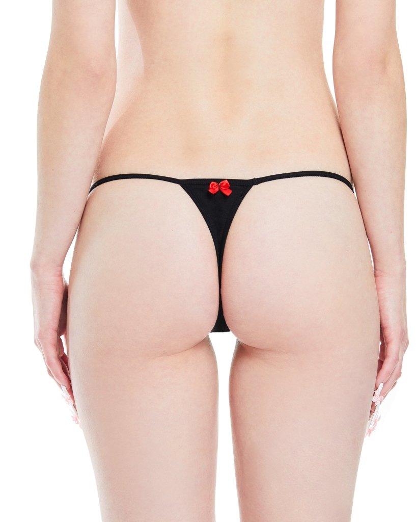 Y2K Feed Cats G-String Thong with Red Bows