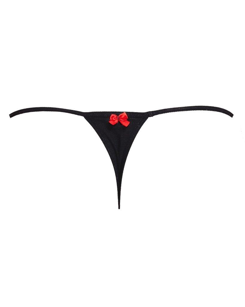 Y2K Feed Cats G-String Thong with Red Bows