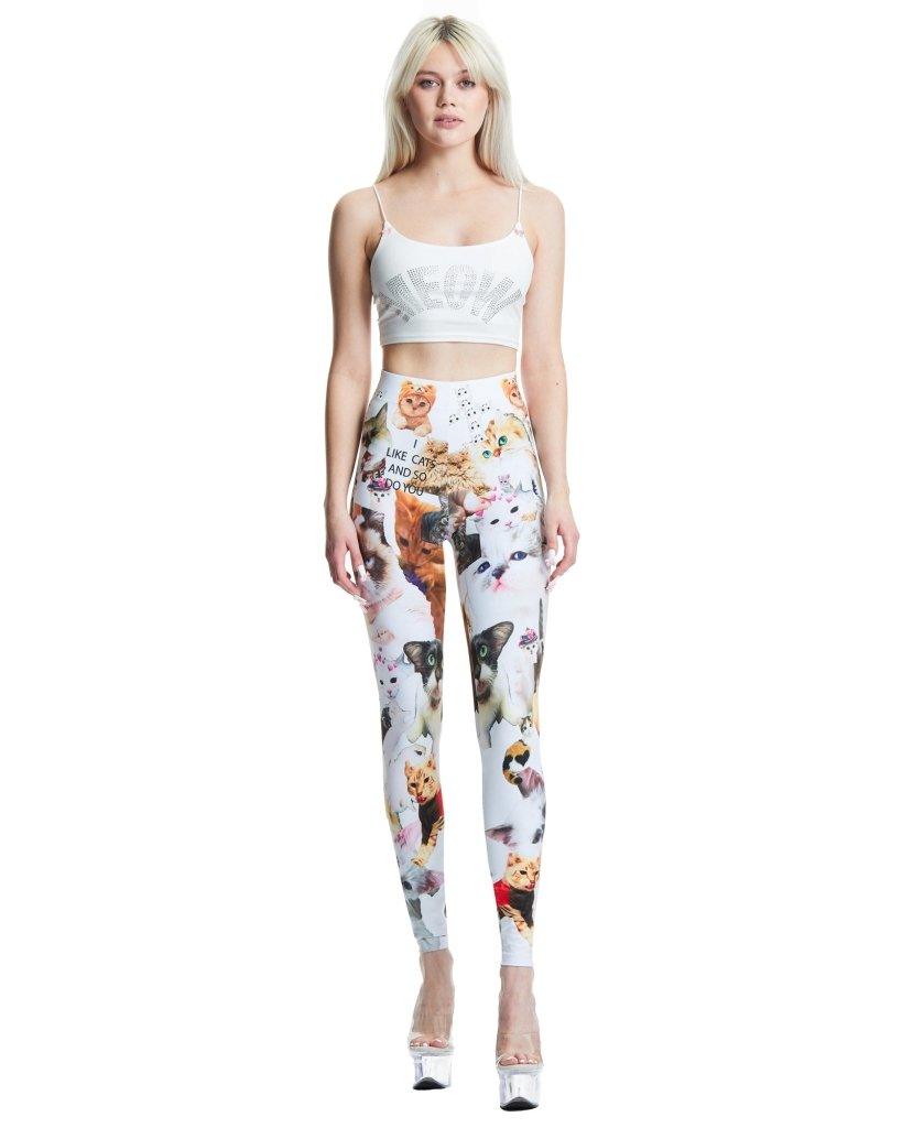 I Like Cats and So Do You High-Waisted Printed Leggings